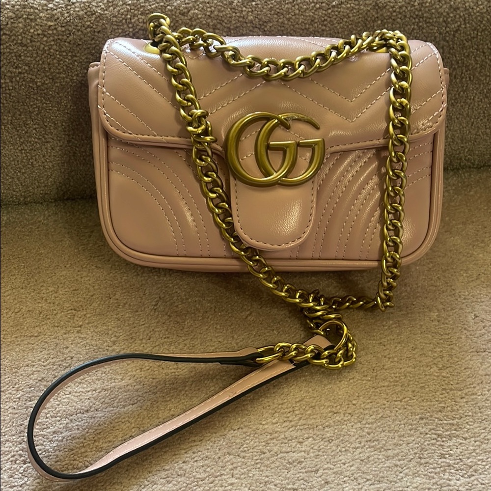 Design Inspired Pale Pink Quilted  Bag